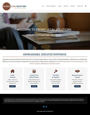 Screenshot of Frisbie Legal Solutions website