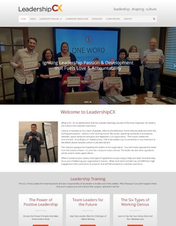 Screenshot of Leadership CX website