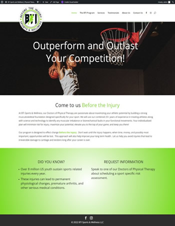 Screenshot of BTI Physical Therapy website
