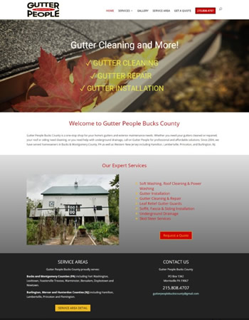 Screenshot of Gutter People website